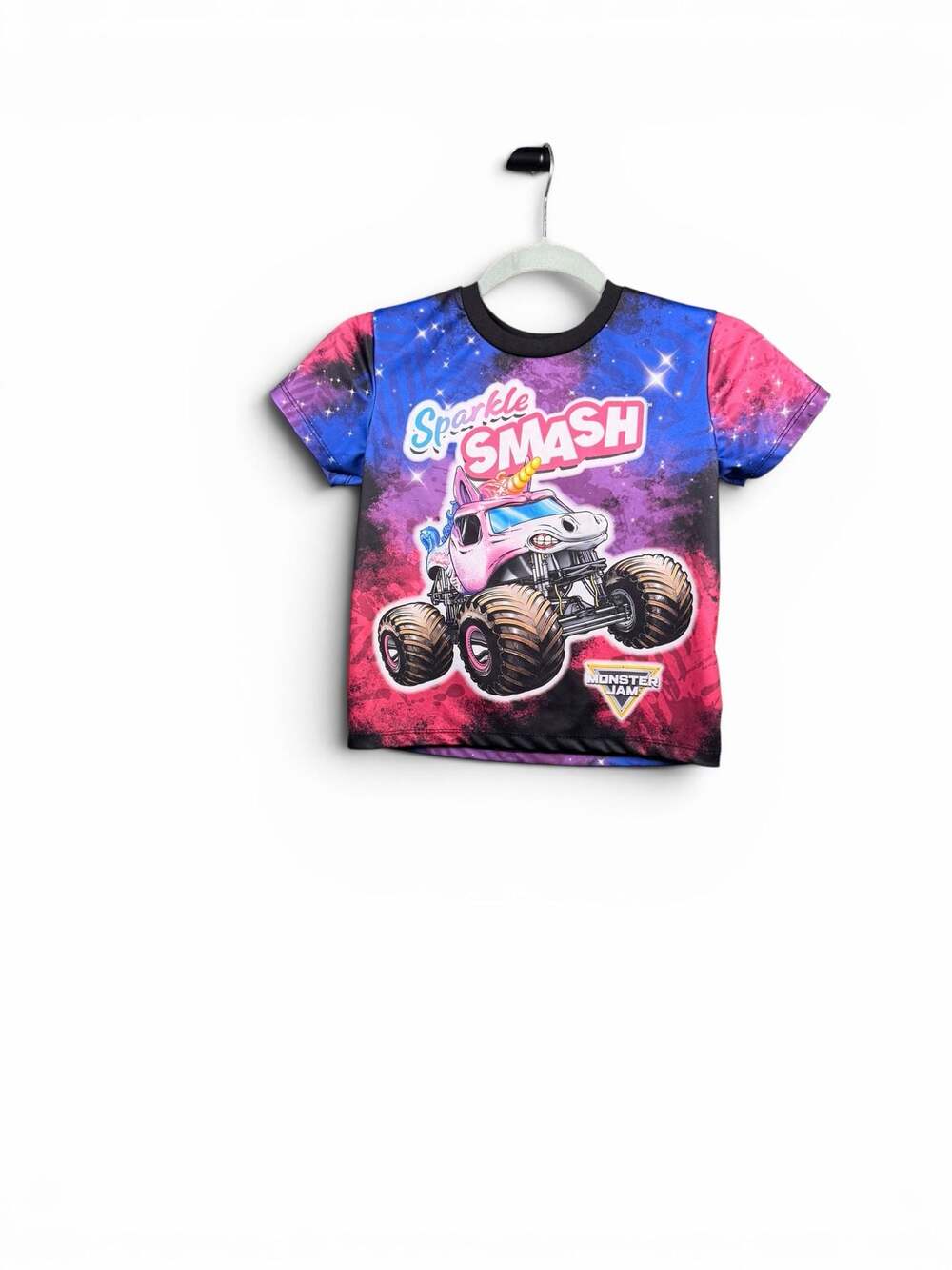 Monster Jam Sparkle Smash Unicorn Monster Truck Girls T-Shirt Size 7/8